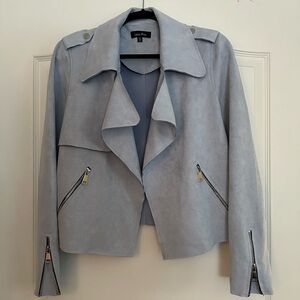 Lea & Viola Suede Open Moto Jacket